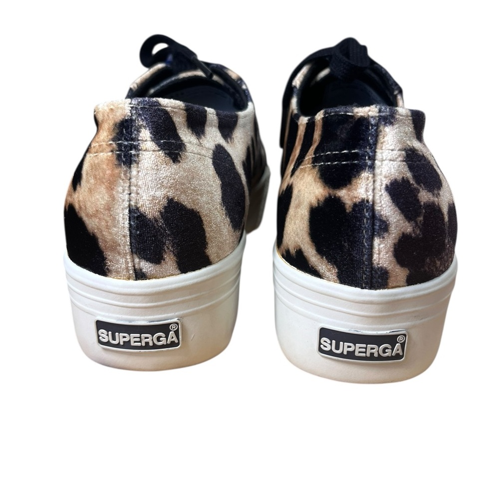 Superga Leopard Velvet Platform Sneakers Women’s 9.5 Animal Print Low Top - Picture 10 of 11